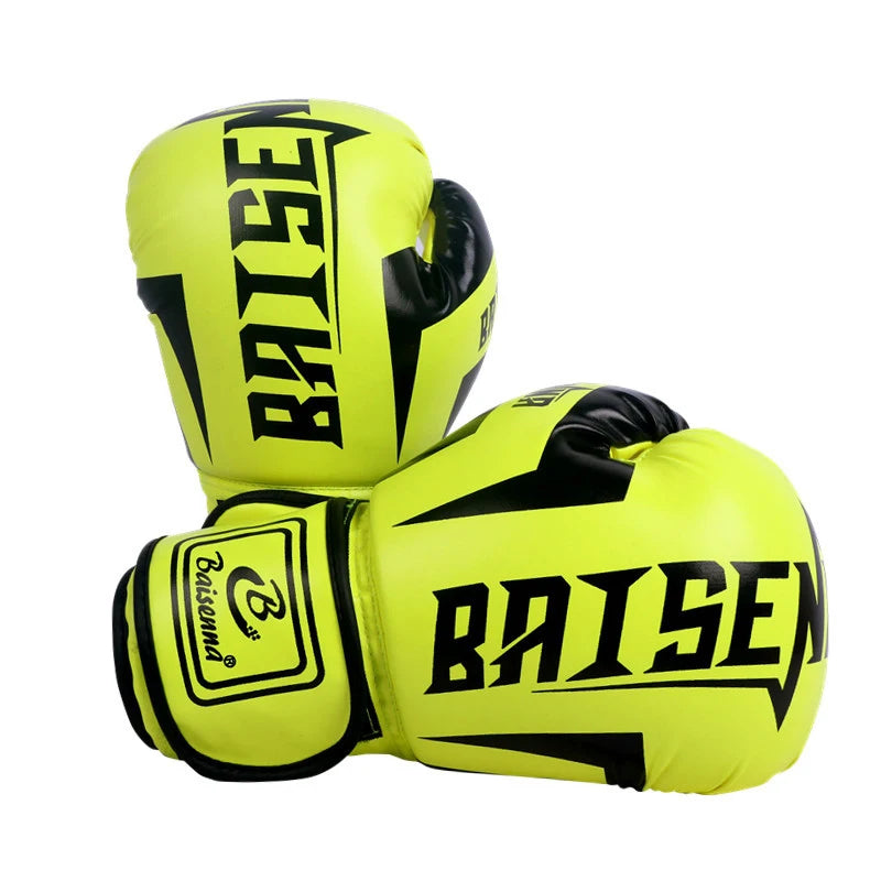 HUA 1 Paie Of 6 Oz 10 Oz Boxing Gloves Wear-resistant PU Leather Training Gloves Good Toughness Humanized Design Punching Gloves